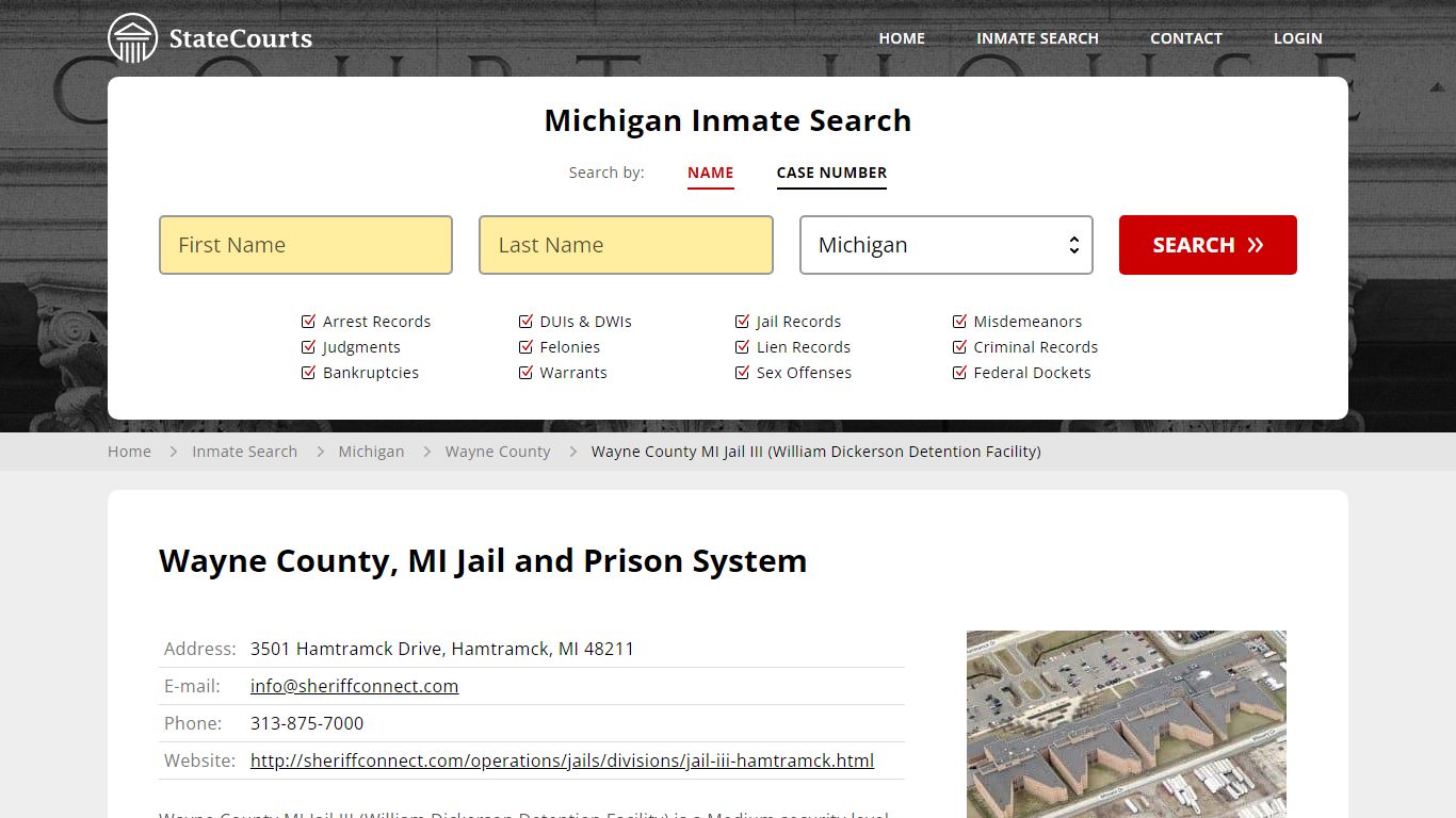 Wayne County MI Jail III (William Dickerson Detention Facility) Inmate ...